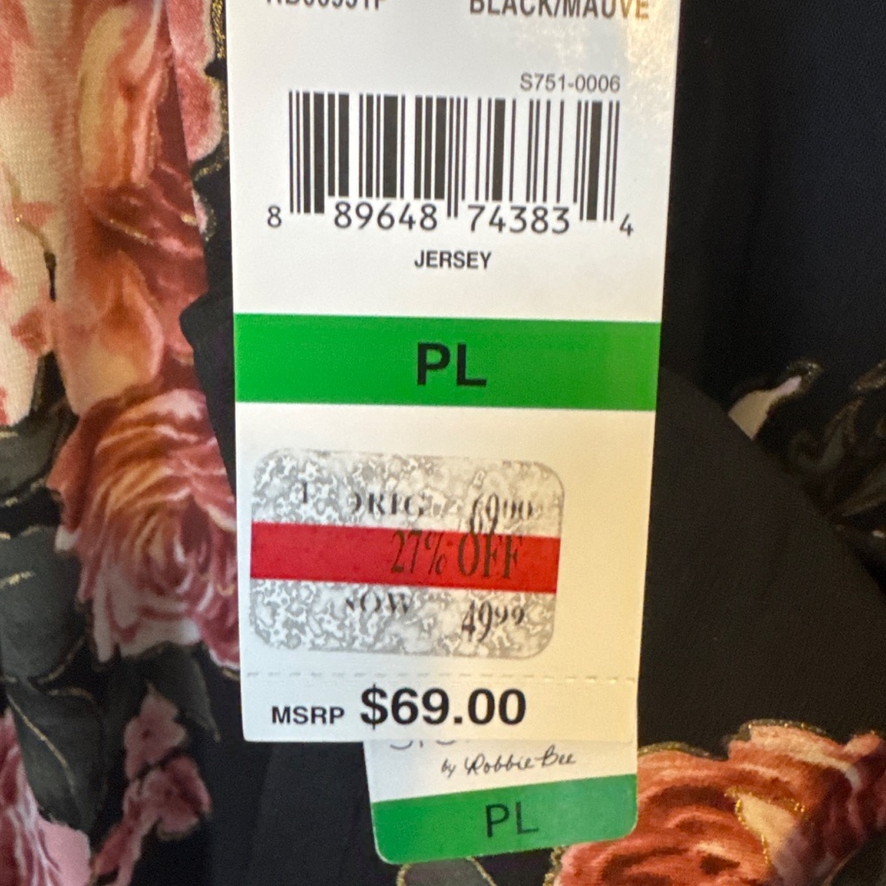 Signature by Robbie Bee floral ruffle bottom dress - Picture 5 of 7